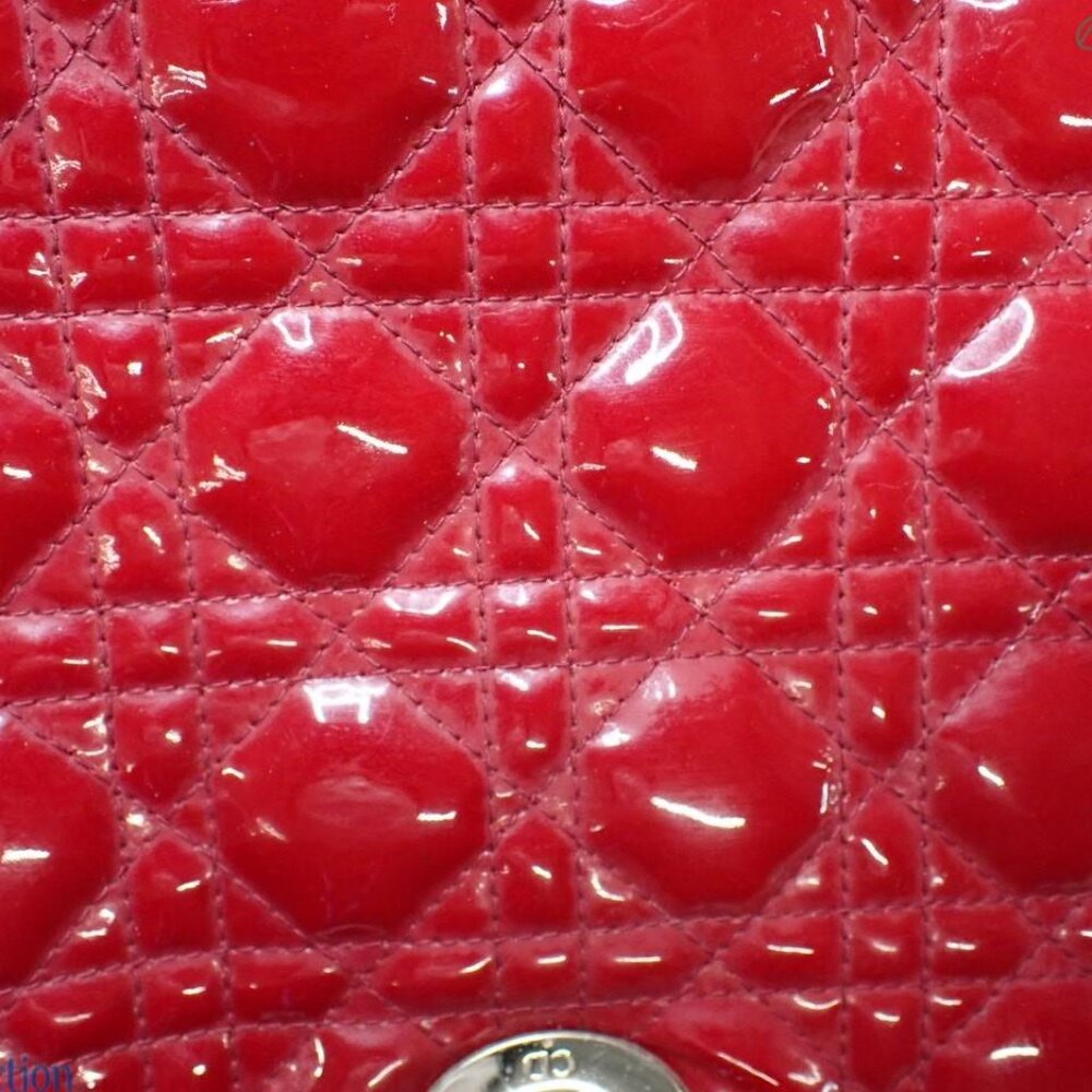 Dior Red Patent Leather Satchel - Picture 8 of 8
